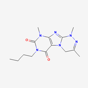 molecular formula C14H20N6O2 B2725043 7-butyl-1,3,9-trimethyl-7,9-dihydro-[1,2,4]triazino[3,4-f]purine-6,8(1H,4H)-dione CAS No. 923397-66-4