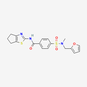 molecular formula C19H19N3O4S2 B2725045 N-(5,6-二氢-4H-环戊[d][1,3]噻唑-2-基)-4-[呋喃-2-基甲基(甲基)磺酰基]苯甲酰胺 CAS No. 899735-19-4
