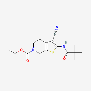 molecular formula C16H21N3O3S B2725051 ethyl 3-cyano-2-pivalamido-4,5-dihydrothieno[2,3-c]pyridine-6(7H)-carboxylate CAS No. 864927-05-9
