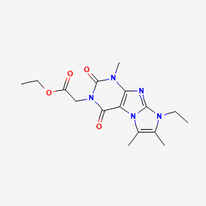 molecular formula C16H21N5O4 B2725052 乙酸2-(6-乙基-4,7,8-三甲基-1,3-二氧杂嘧啶-2-基)乙酸酯 CAS No. 878412-84-1