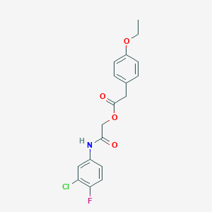 molecular formula C18H17ClFNO4 B2725058 [(3-Chloro-4-fluorophenyl)carbamoyl]methyl 2-(4-ethoxyphenyl)acetate CAS No. 1327606-28-9