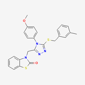 molecular formula C25H22N4O2S2 B2725059 3-((4-(4-methoxyphenyl)-5-((3-methylbenzyl)thio)-4H-1,2,4-triazol-3-yl)methyl)benzo[d]thiazol-2(3H)-one CAS No. 862829-52-5