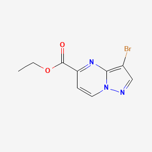 molecular formula C9H8BrN3O2 B2725065 乙酸3-溴吡唑并[1,5-a]嘧啶-5-基酯 CAS No. 619306-83-1