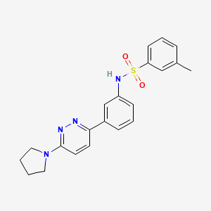 molecular formula C21H22N4O2S B2725067 3-methyl-N-[3-(6-pyrrolidin-1-ylpyridazin-3-yl)phenyl]benzenesulfonamide CAS No. 904825-12-3