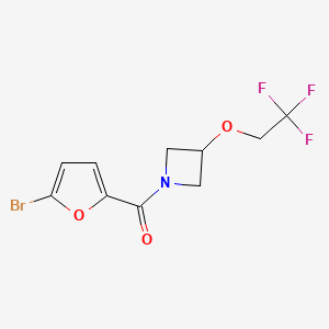 molecular formula C10H9BrF3NO3 B2725070 (5-溴呋喃-2-基)(3-(2,2,2-三氟乙氧基)氮杂环丁烷-1-基)甲酮 CAS No. 2034400-80-9