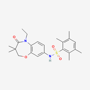 molecular formula C23H30N2O4S B2725071 N-(5-乙基-3,3-二甲基-4-氧代-2,3,4,5-四氢苯并[b][1,4]噁唑-8-基)-2,3,5,6-四甲基苯磺酰胺 CAS No. 922093-85-4