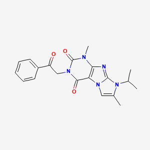 molecular formula C20H21N5O3 B2725072 4,7-Dimethyl-2-phenacyl-6-propan-2-ylpurino[7,8-a]imidazole-1,3-dione CAS No. 878731-72-7