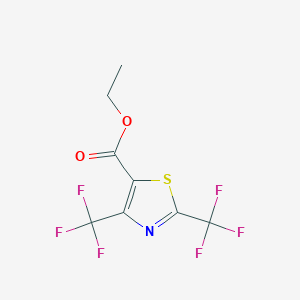 molecular formula C8H5F6NO2S B2725089 2,4-双三氟甲基噻唑-5-羧酸乙酯 CAS No. 344744-09-8