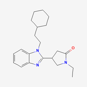 molecular formula C21H29N3O B2725095 4-[1-(2-环己基乙基)苯并咪唑-2-基]-1-乙基吡咯烷-2-酮 CAS No. 912890-74-5