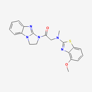 molecular formula C20H19N5O2S B2725096 1-(2,3-dihydro-1H-benzo[d]imidazo[1,2-a]imidazol-1-yl)-2-((4-methoxybenzo[d]thiazol-2-yl)(methyl)amino)ethanone CAS No. 1396874-18-2