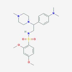 molecular formula C23H34N4O4S B2725097 N-(2-(4-(dimethylamino)phenyl)-2-(4-methylpiperazin-1-yl)ethyl)-2,4-dimethoxybenzenesulfonamide CAS No. 946244-81-1
