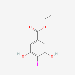 molecular formula C9H9IO4 B2725100 Ethyl 3,5-dihydroxy-4-iodobenzoate CAS No. 692204-84-5