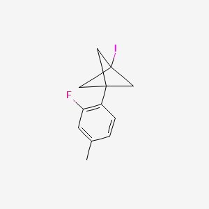 molecular formula C12H12FI B2725107 1-(2-Fluoro-4-methylphenyl)-3-iodobicyclo[1.1.1]pentane CAS No. 2287311-38-8