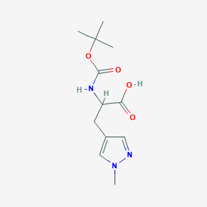 molecular formula C12H19N3O4 B2725117 2-{[(tert-Butoxy)carbonyl]amino}-3-(1-methyl-1H-pyrazol-4-yl)propanoic acid CAS No. 942317-54-6