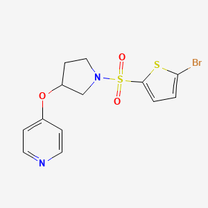 molecular formula C13H13BrN2O3S2 B2725123 4-((1-((5-Bromothiophen-2-yl)sulfonyl)pyrrolidin-3-yl)oxy)pyridine CAS No. 1953395-95-3