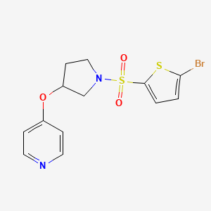 molecular formula C13H13BrN2O3S2 B2725123 4-((1-((5-溴噻吩-2-基磺酰)吡咯啉-3-基)氧基)吡啶 CAS No. 1953395-95-3