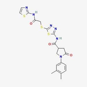 1-(3,4-dimethylphenyl)-5-oxo-N-(5-((2-oxo-2-(thiazol-2-ylamino)ethyl)thio)-1,3,4-thiadiazol-2-yl)pyrrolidine-3-carboxamide