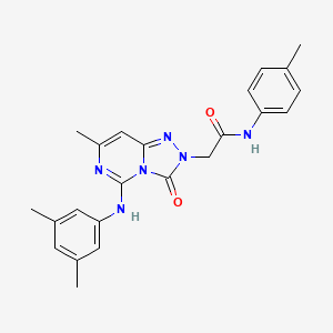 molecular formula C23H24N6O2 B2725127 2-[5-(3,5-dimethylanilino)-7-methyl-3-oxo[1,2,4]triazolo[4,3-c]pyrimidin-2(3H)-yl]-N~1~-(4-methylphenyl)acetamide CAS No. 1340722-40-8