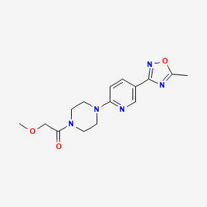 molecular formula C15H19N5O3 B2725132 2-Methoxy-1-(4-(5-(5-methyl-1,2,4-oxadiazol-3-yl)pyridin-2-yl)piperazin-1-yl)ethanone CAS No. 1235633-61-0