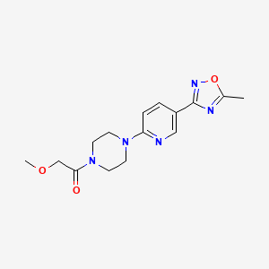 molecular formula C15H19N5O3 B2725132 2-甲氧基-1-(4-(5-(5-甲基-1,2,4-噁二唑-3-基)吡啶-2-基)哌嗪-1-基)乙酮 CAS No. 1235633-61-0