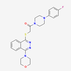molecular formula C24H26FN5O2S B2725134 1-(4-(4-Fluorophenyl)piperazin-1-yl)-2-((4-morpholinophthalazin-1-yl)thio)ethanone CAS No. 1019166-03-0