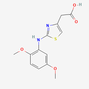 molecular formula C13H14N2O4S B2725136 {2-[(2,5-Dimethoxyphenyl)amino]-1,3-thiazol-4-yl}acetic acid CAS No. 927983-59-3
