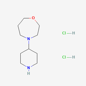 molecular formula C10H22Cl2N2O B2725146 4-(Piperidin-4-yl)-1,4-oxazepane dihydrochloride CAS No. 1909306-29-1