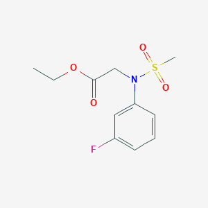 molecular formula C11H14FNO4S B2725162 ethyl N-(3-fluorophenyl)-N-(methylsulfonyl)glycinate CAS No. 1242834-06-5