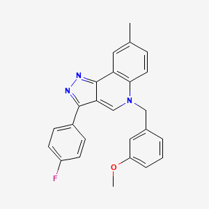 molecular formula C25H20FN3O B2725175 3-(4-fluorophenyl)-5-(3-methoxybenzyl)-8-methyl-5H-pyrazolo[4,3-c]quinoline CAS No. 866345-15-5