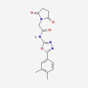 molecular formula C16H16N4O4 B2725178 N-(5-(3,4-二甲基苯基)-1,3,4-噁二唑-2-基)-2-(2,5-二氧代吡咯烷-1-基)乙酰胺 CAS No. 922873-96-9