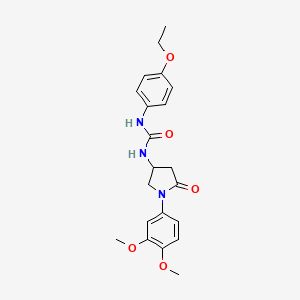 molecular formula C21H25N3O5 B2725181 1-(1-(3,4-Dimethoxyphenyl)-5-oxopyrrolidin-3-yl)-3-(4-ethoxyphenyl)urea CAS No. 894019-38-6