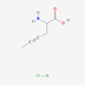 molecular formula C6H10ClNO2 B2725185 2-Aminohex-4-ynoic acid hydrochloride CAS No. 859842-08-3
