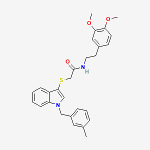 B2725191 N-(3,4-dimethoxyphenethyl)-2-((1-(3-methylbenzyl)-1H-indol-3-yl)thio)acetamide CAS No. 681275-96-7