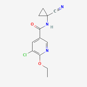 molecular formula C12H12ClN3O2 B2725199 5-chloro-N-(1-cyanocyclopropyl)-6-ethoxypyridine-3-carboxamide CAS No. 1427695-32-6