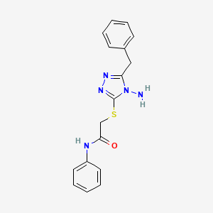 molecular formula C17H17N5OS B2725201 2-[(4-amino-5-benzyl-4H-1,2,4-triazol-3-yl)sulfanyl]-N-phenylacetamide CAS No. 905797-87-7