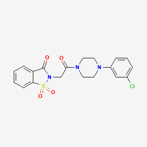 molecular formula C19H18ClN3O4S B2725205 2-(2-(4-(3-chlorophenyl)piperazin-1-yl)-2-oxoethyl)benzo[d]isothiazol-3(2H)-one 1,1-dioxide CAS No. 678546-99-1