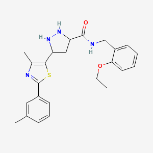 N-[(2-ethoxyphenyl)methyl]-3-[4-methyl-2-(3-methylphenyl)-1,3-thiazol-5-yl]-1H-pyrazole-5-carboxamide