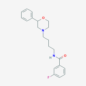 molecular formula C21H25FN2O2 B2725207 3-fluoro-N-(4-(2-phenylmorpholino)butyl)benzamide CAS No. 954247-50-8