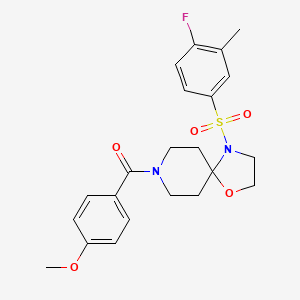 (4-((4-Fluoro-3-methylphenyl)sulfonyl)-1-oxa-4,8-diazaspiro[4.5]decan-8-yl)(4-methoxyphenyl)methanone