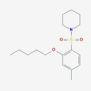 molecular formula C17H27NO3S B272521 5-Methyl-2-(1-piperidinylsulfonyl)phenyl pentyl ether 