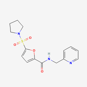 molecular formula C15H17N3O4S B2725216 N-(pyridin-2-ylmethyl)-5-(pyrrolidin-1-ylsulfonyl)furan-2-carboxamide CAS No. 1170491-82-3
