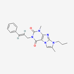 molecular formula C21H23N5O2 B2725217 3-肉桂基-1,7-二甲基-8-丙基-1H-咪唑并[2,1-f]嘧啶-2,4(3H,8H)-二酮 CAS No. 887463-02-7