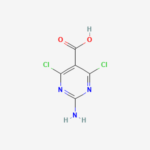 molecular formula C5H3Cl2N3O2 B2725220 2-Amino-4,6-dichloro-pyrimidine-5-carboxylic acid CAS No. 1555389-67-7