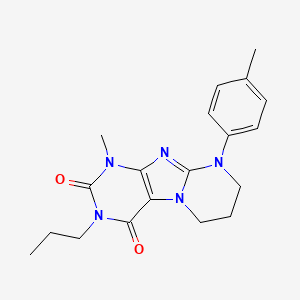 molecular formula C19H23N5O2 B2725226 1-methyl-9-(4-methylphenyl)-3-propyl-7,8-dihydro-6H-purino[7,8-a]pyrimidine-2,4-dione CAS No. 846061-74-3