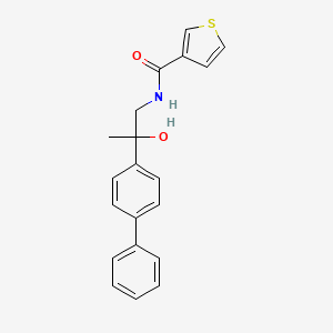 molecular formula C20H19NO2S B2725228 N-(2-([1,1'-biphenyl]-4-yl)-2-hydroxypropyl)thiophene-3-carboxamide CAS No. 1396883-69-4