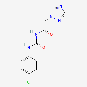 molecular formula C11H10ClN5O2 B2725229 N-(4-氯苯基)-N'-[2-(1H-1,2,4-三唑-1-基)乙酰]脲 CAS No. 339278-23-8