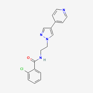 molecular formula C17H15ClN4O B2725233 2-chloro-N-{2-[4-(pyridin-4-yl)-1H-pyrazol-1-yl]ethyl}benzamide CAS No. 2034507-25-8