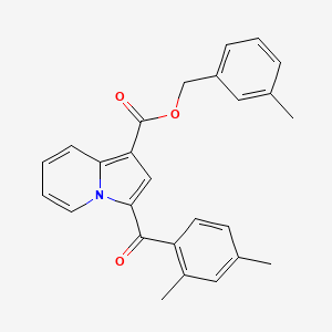 (3-Methylphenyl)methyl 3-(2,4-dimethylbenzoyl)indolizine-1-carboxylate