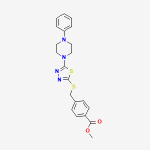 Methyl 4-(((5-(4-phenylpiperazin-1-yl)-1,3,4-thiadiazol-2-yl)thio)methyl)benzoate