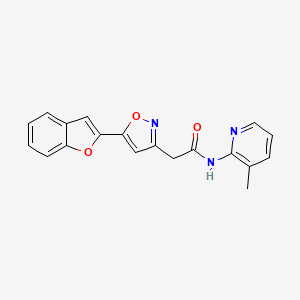 molecular formula C19H15N3O3 B2725247 2-(5-(benzofuran-2-yl)isoxazol-3-yl)-N-(3-methylpyridin-2-yl)acetamide CAS No. 1105205-48-8